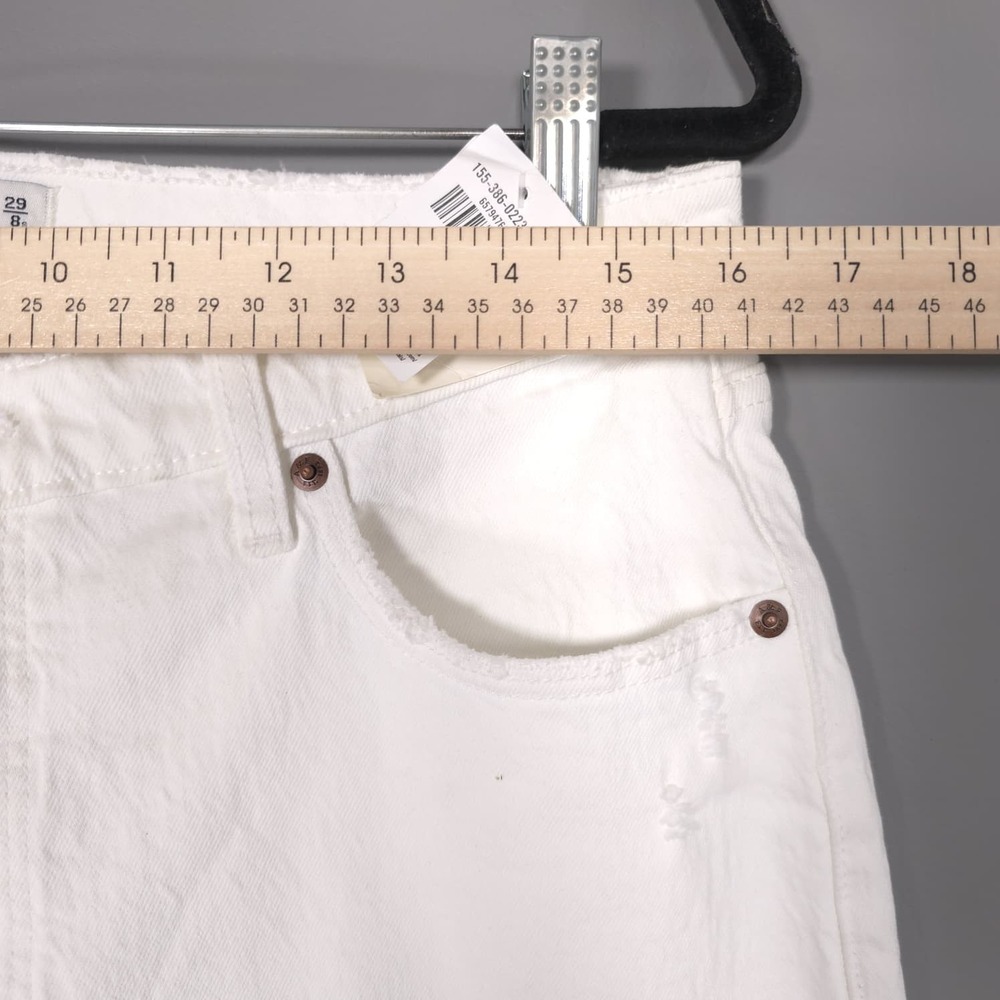 ABERCROMBIE & FITCH New Women's Jeans Baggy Low Rise Distressed 29 8s White - Picture 7 of 16